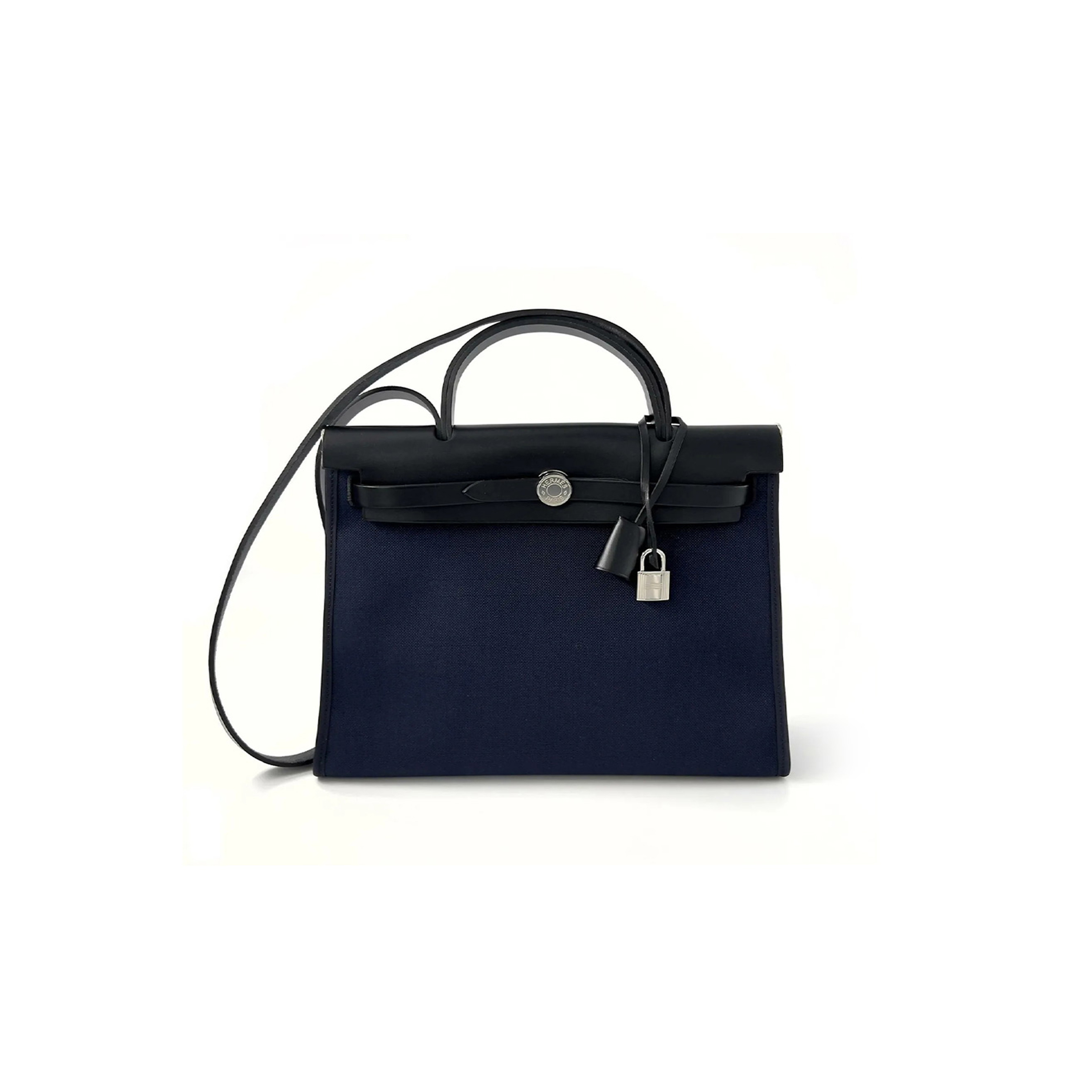 HERMES MASTER BLEU INDIGO HERBAG MESSENGER 39 BAG H084489CKAC (39*28*9cm)